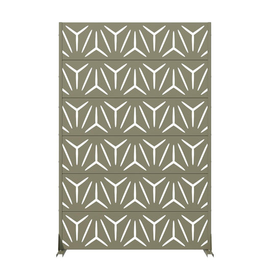 72" Gray Abstract Geometric Steel Outdoor Privacy Screen