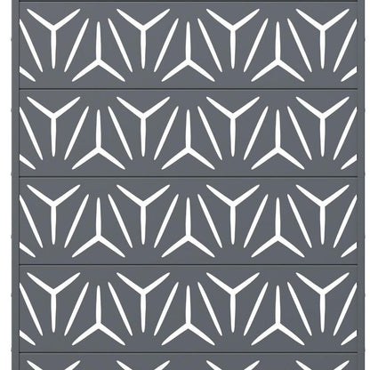 72" Gray Abstract Geometric Steel Outdoor Privacy Screen HomeRoots