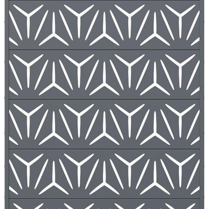 72" Gray Abstract Geometric Steel Outdoor Privacy Screen HomeRoots