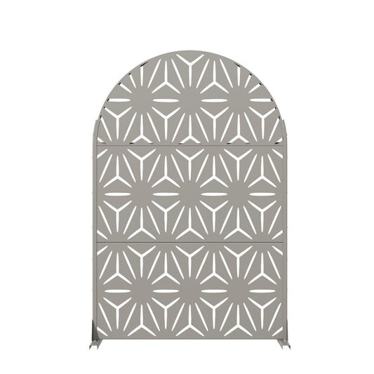 72" Gray Abstract Geometric Steel Outdoor Privacy Screen
