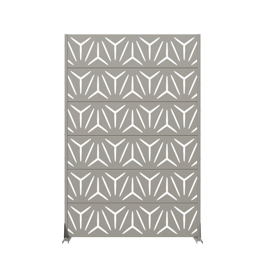 72" Gray Abstract Geometric Steel Outdoor Privacy Screen