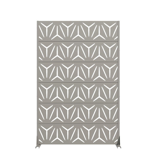 72" Gray Abstract Geometric Steel Outdoor Privacy Screen