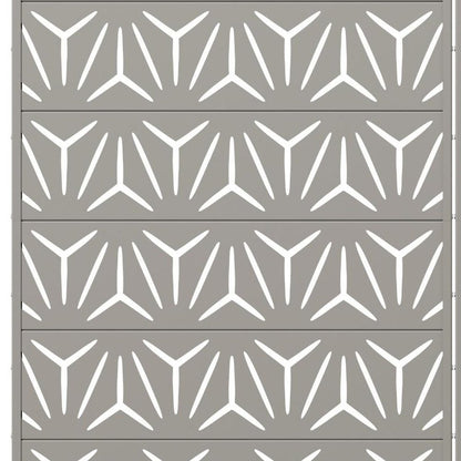 Set Of Two Gray Abstract Geometric Steel Two Panel Outdoor Privacy Screen HomeRoots