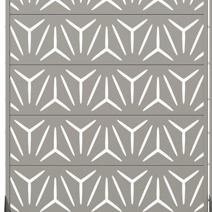Set Of Two Gray Abstract Geometric Steel Two Panel Outdoor Privacy Screen HomeRoots