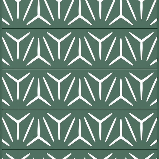 72" Green Abstract Geometric Steel Outdoor Privacy Screen