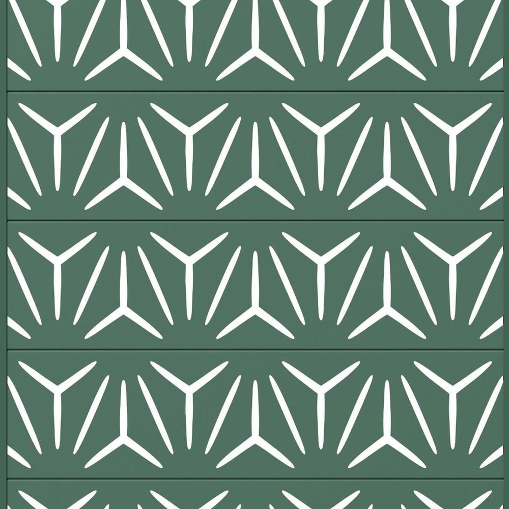 72" Green Abstract Geometric Steel Outdoor Privacy Screen — view 2