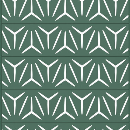 72" Green Abstract Geometric Steel Outdoor Privacy Screen HomeRoots