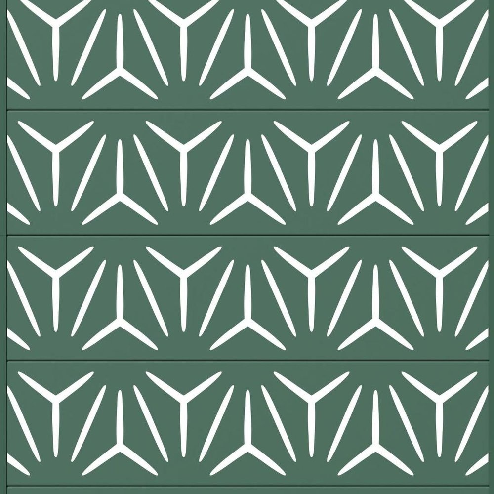 72" Green Abstract Geometric Steel Outdoor Privacy Screen HomeRoots