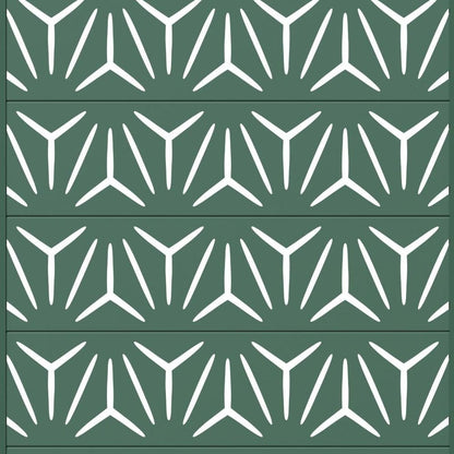 72" Green Abstract Geometric Steel Outdoor Privacy Screen HomeRoots