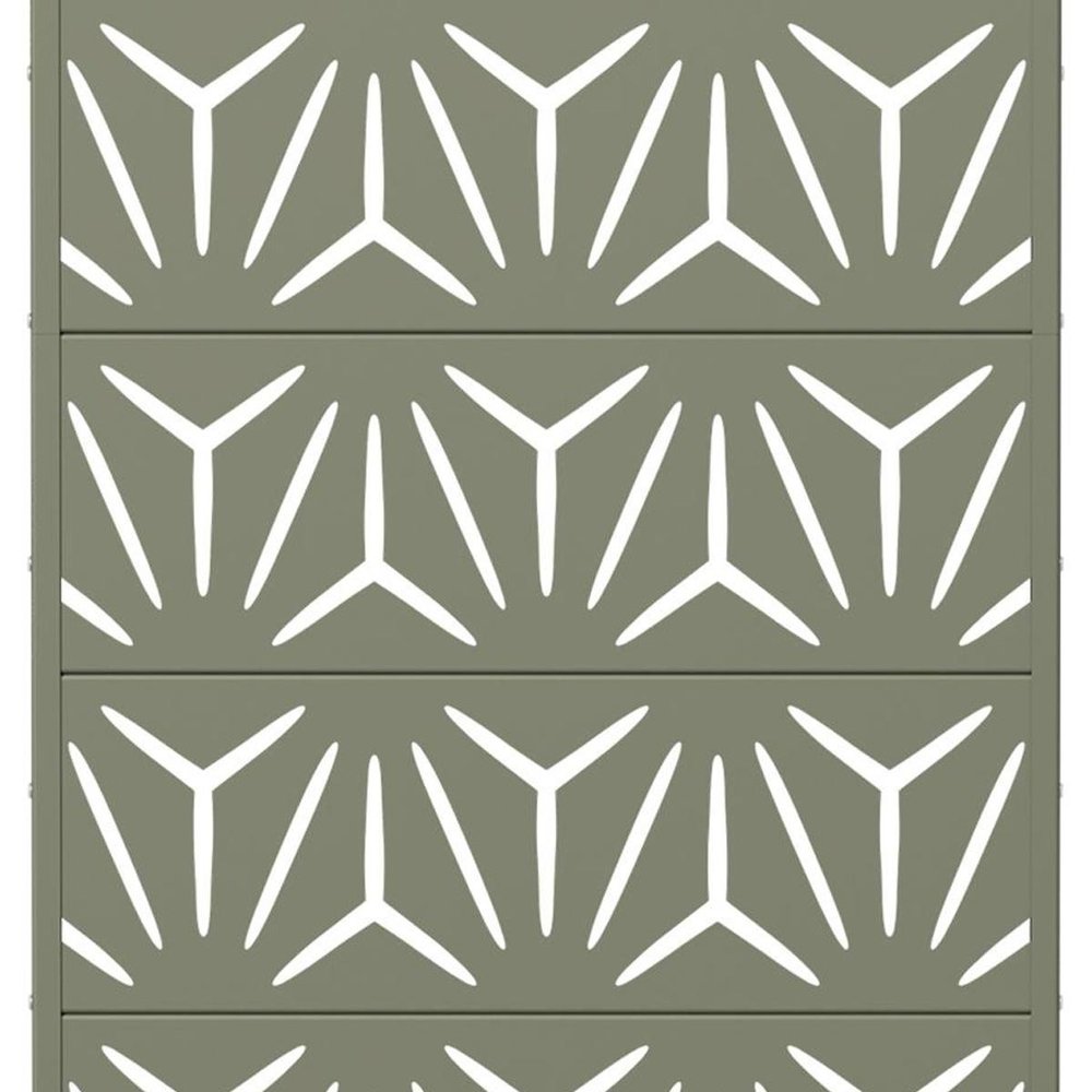 72" Gray Abstract Geometric Steel Outdoor Privacy Screen — view 3