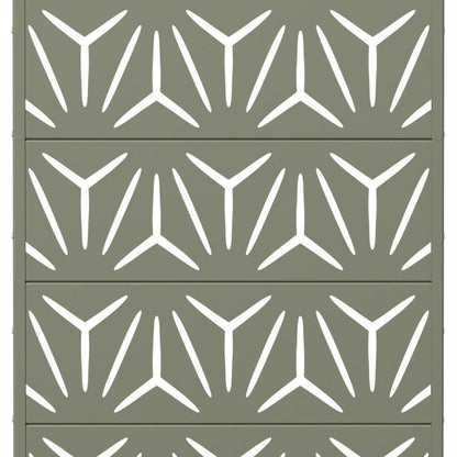72" Gray Abstract Geometric Steel Outdoor Privacy Screen HomeRoots