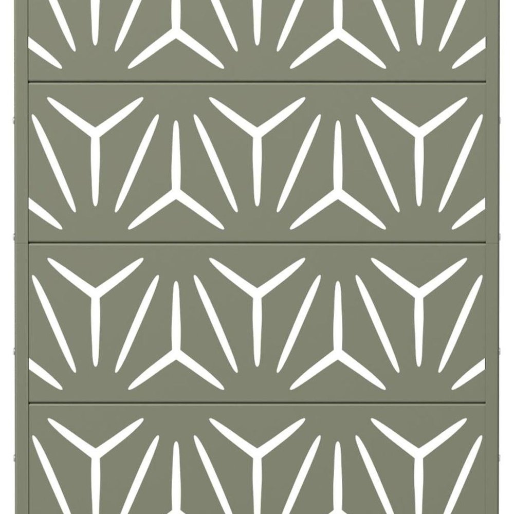 72" Gray Abstract Geometric Steel Outdoor Privacy Screen — view 4