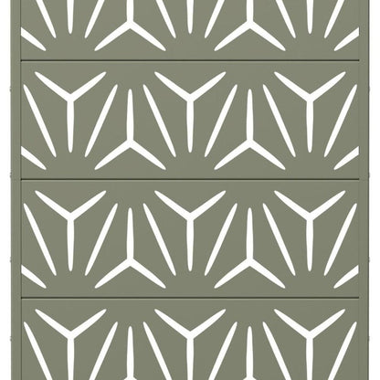 72" Gray Abstract Geometric Steel Outdoor Privacy Screen HomeRoots