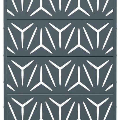 72" Gray Abstract Geometric Steel Outdoor Privacy Screen HomeRoots