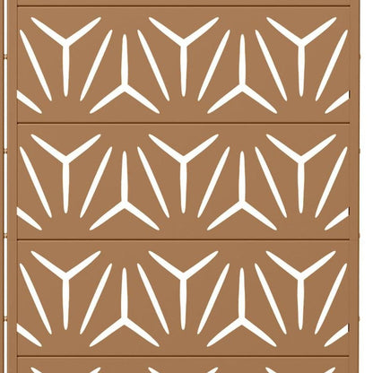Set Of Two Brown Abstract Geometric Steel Two Panel Outdoor Privacy Screen HomeRoots