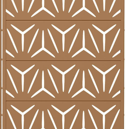 Set Of Two Brown Abstract Geometric Steel Two Panel Outdoor Privacy Screen HomeRoots