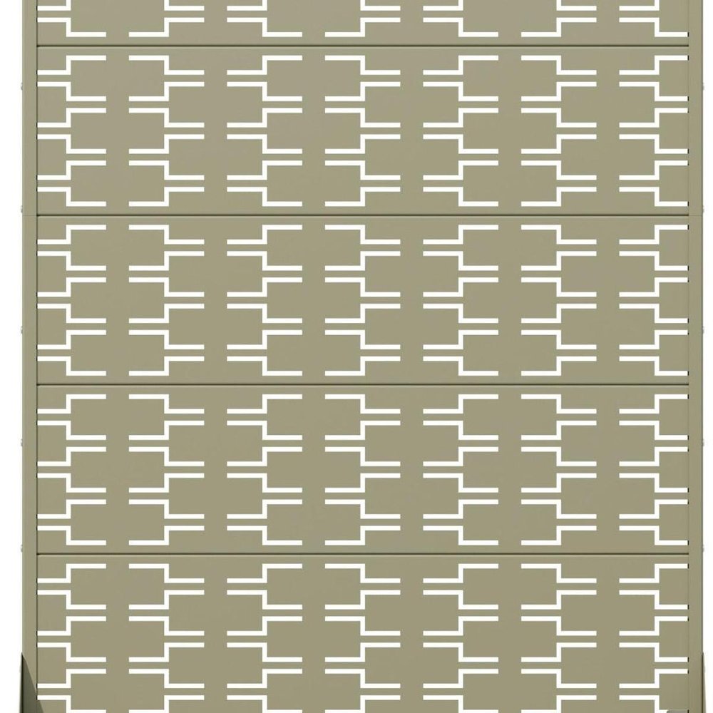 72" Gray Abstract Geometric Steel Outdoor Privacy Screen — view 3