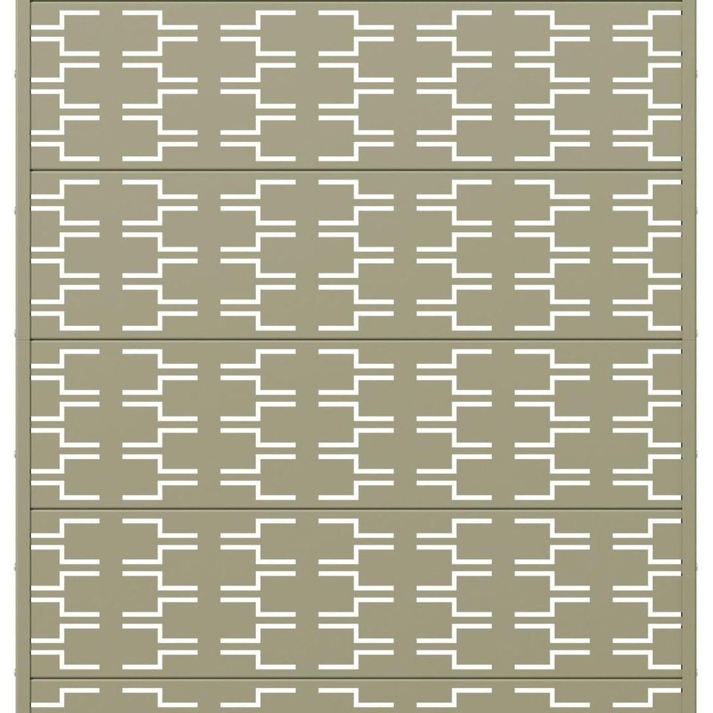 72" Gray Abstract Geometric Steel Outdoor Privacy Screen HomeRoots