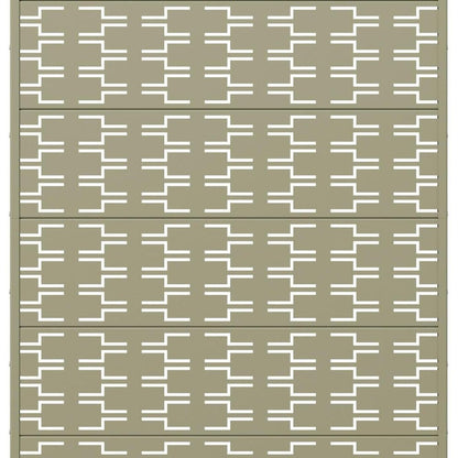 72" Gray Abstract Geometric Steel Outdoor Privacy Screen HomeRoots