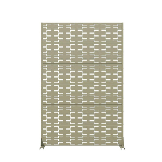 72" Gray Abstract Geometric Steel Outdoor Privacy Screen