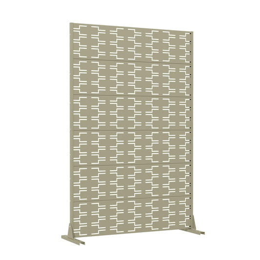 72" Gray Abstract Geometric Steel Outdoor Privacy Screen