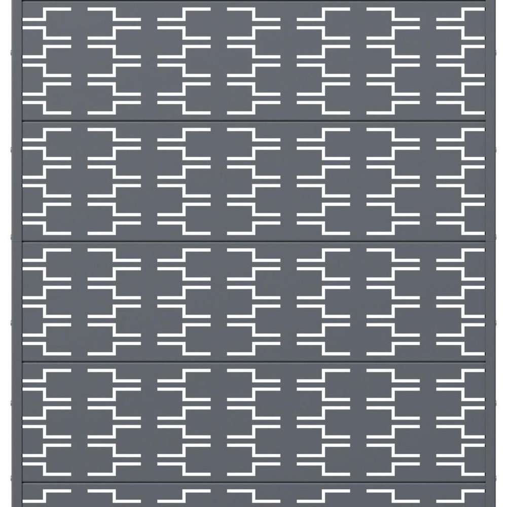 72" Gray Abstract Geometric Steel Outdoor Privacy Screen HomeRoots