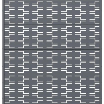 72" Gray Abstract Geometric Steel Outdoor Privacy Screen HomeRoots
