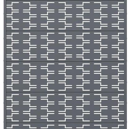 72" Gray Abstract Geometric Steel Outdoor Privacy Screen HomeRoots
