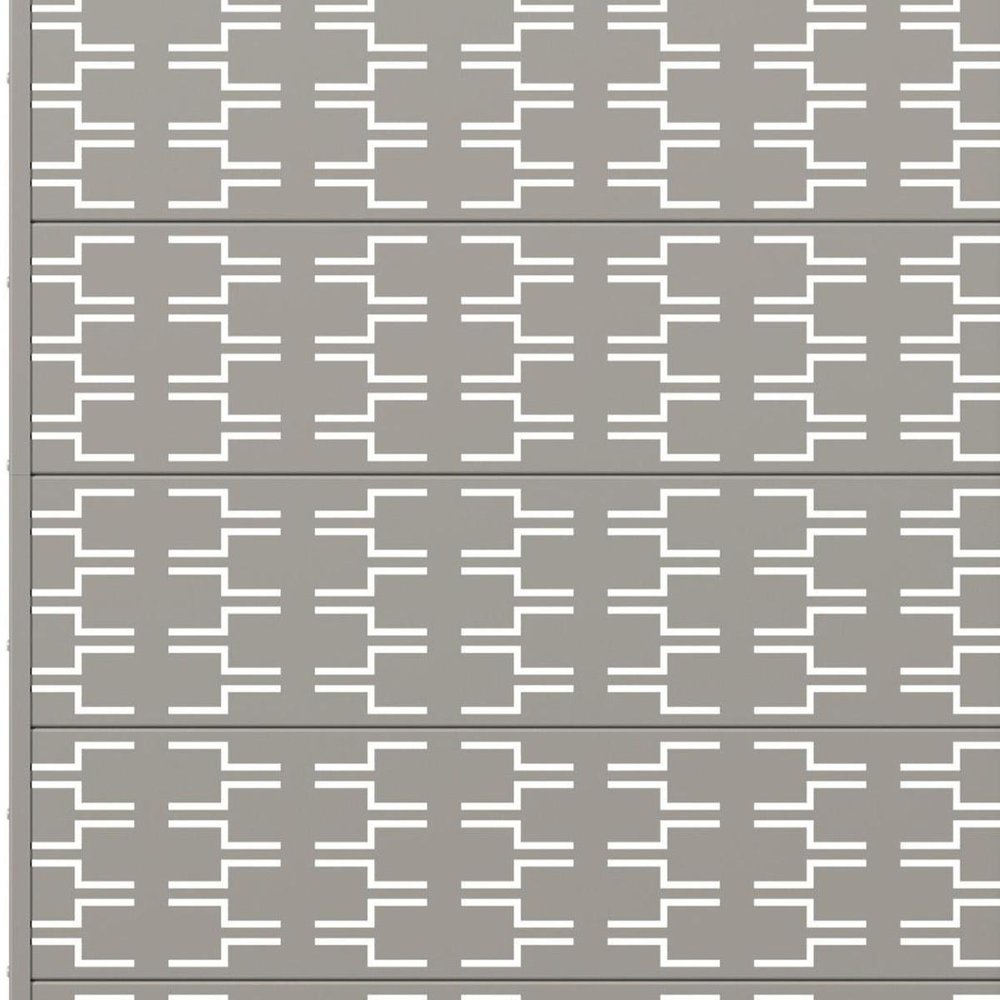 72" Gray Abstract Geometric Steel Outdoor Privacy Screen — view 3