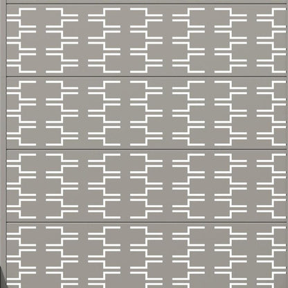 72" Gray Abstract Geometric Steel Outdoor Privacy Screen HomeRoots