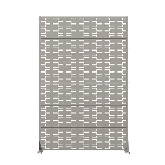 72" Gray Abstract Geometric Steel Outdoor Privacy Screen
