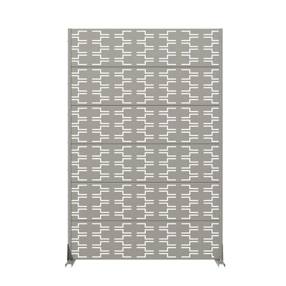 72" Gray Abstract Geometric Steel Outdoor Privacy Screen HomeRoots