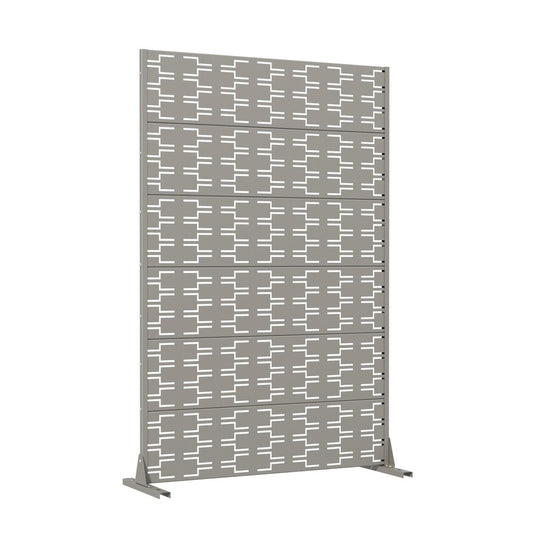72" Gray Abstract Geometric Steel Outdoor Privacy Screen