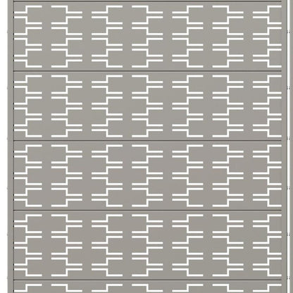 Set Of Two Gray Abstract Geometric Steel Two Panel Outdoor Privacy Screen HomeRoots