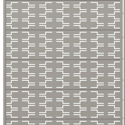 Set Of Two Gray Abstract Geometric Steel Two Panel Outdoor Privacy Screen HomeRoots