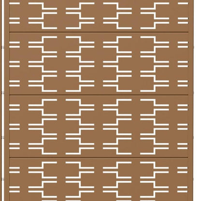 Set Of Two Brown Abstract Geometric Steel Two Panel Outdoor Privacy Screen HomeRoots