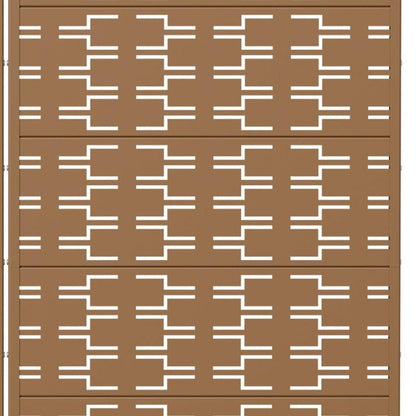 Set Of Two Brown Abstract Geometric Steel Two Panel Outdoor Privacy Screen HomeRoots