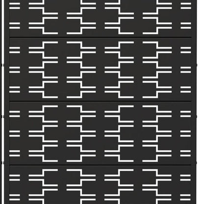 Set Of Two Black Abstract Geometric Steel Two Panel Outdoor Privacy Screen HomeRoots