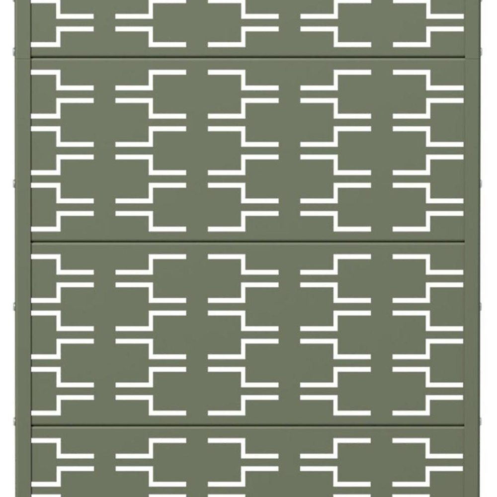 60" Gray Abstract Geometric Steel Outdoor Privacy Screen — view 4