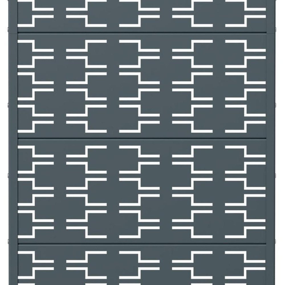 60" Gray Abstract Geometric Steel Outdoor Privacy Screen — view 3