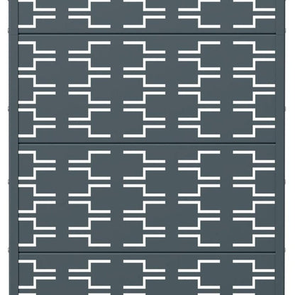 60" Gray Abstract Geometric Steel Outdoor Privacy Screen HomeRoots