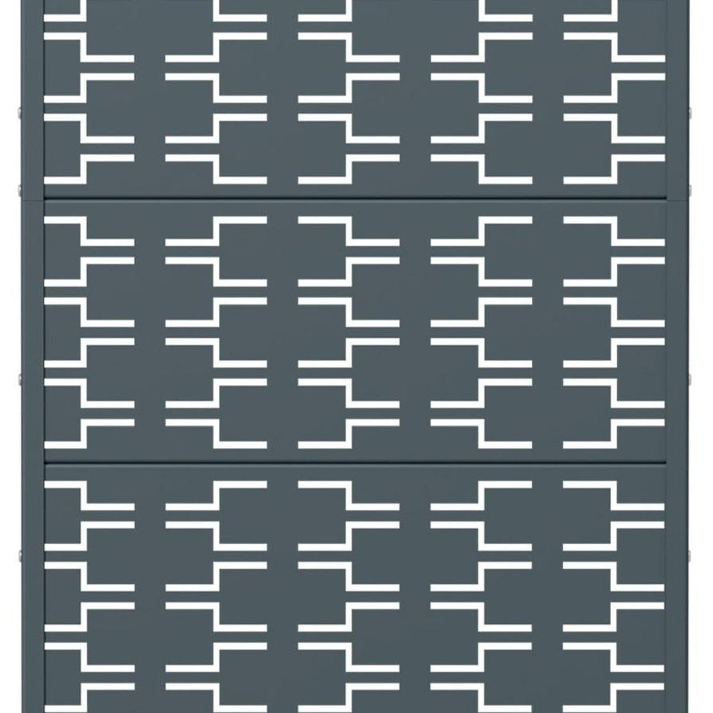 60" Gray Abstract Geometric Steel Outdoor Privacy Screen — view 4