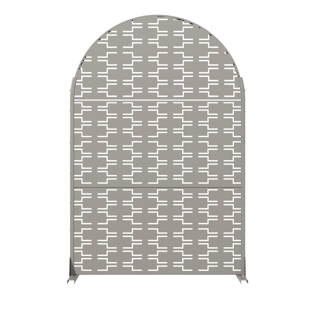 72" Gray Abstract Geometric Steel Outdoor Privacy Screen
