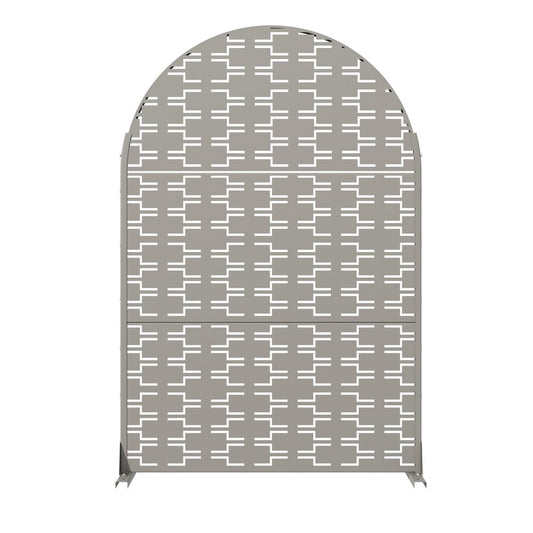 72" Gray Abstract Geometric Steel Outdoor Privacy Screen
