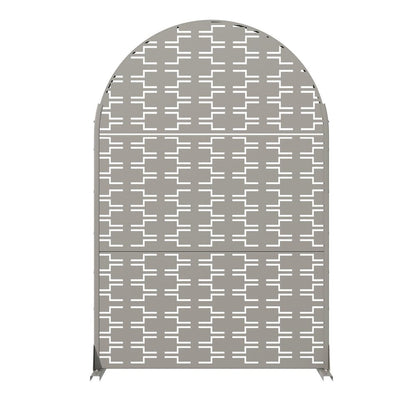 72" Gray Abstract Geometric Steel Outdoor Privacy Screen HomeRoots
