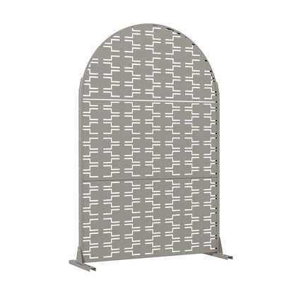 72" Gray Abstract Geometric Steel Outdoor Privacy Screen
