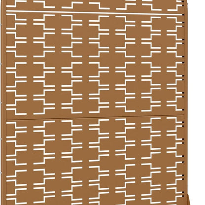 72" Brown Abstract Geometric Steel Outdoor Privacy Screen