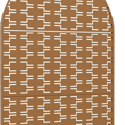 72" Brown Abstract Geometric Steel Outdoor Privacy Screen