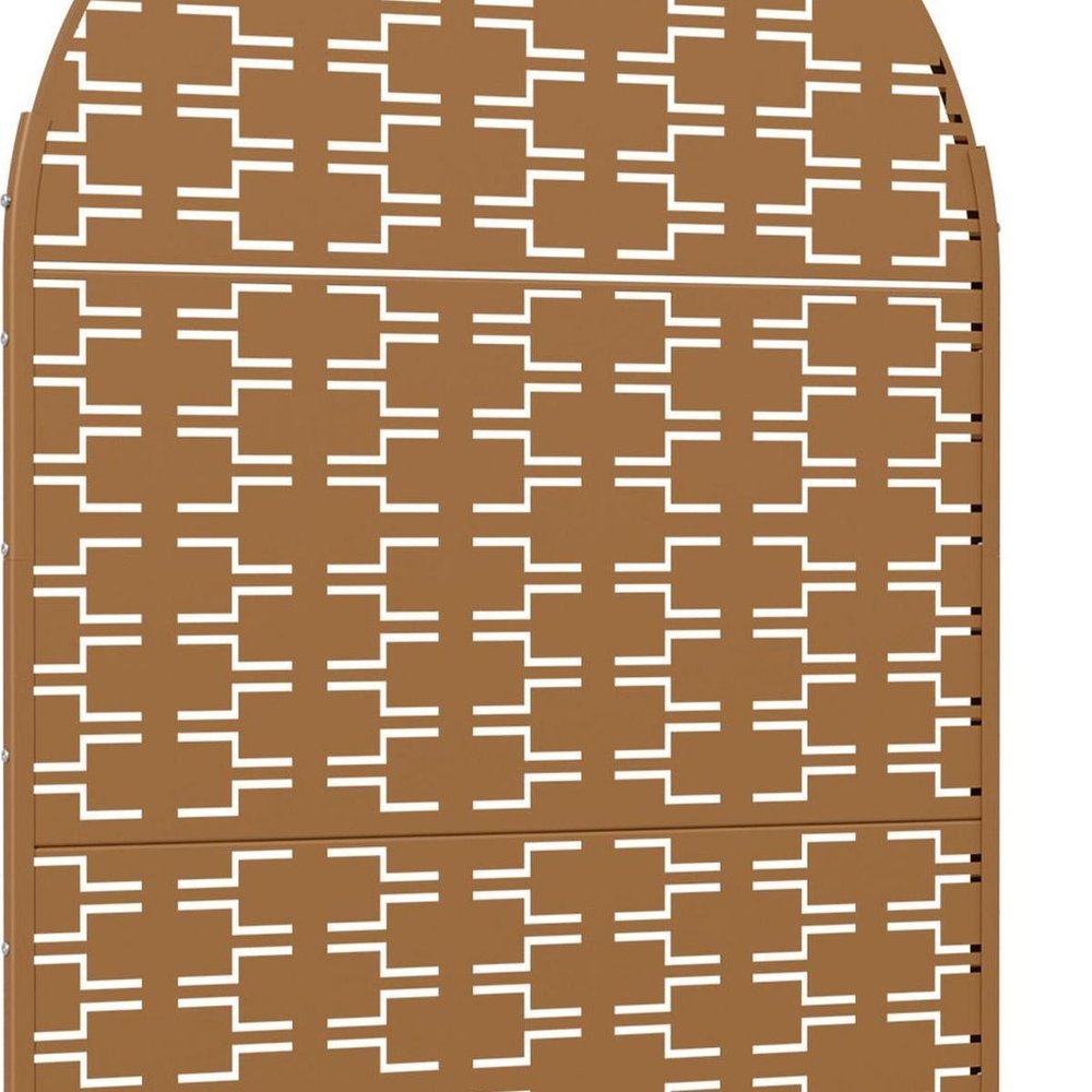 72" Brown Abstract Geometric Steel Outdoor Privacy Screen — view 3
