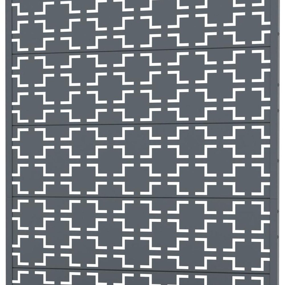 72" Gray Abstract Geometric Metal Outdoor Privacy Screen HomeRoots